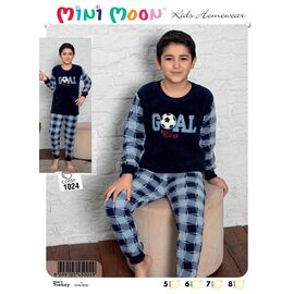 Піжама дитяча тепла на хлопчика 1024 blue р.5-8 "Baykush" недорого оптом від прямого постачальника