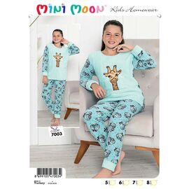 Фотография Пижама детская тёплая на девочку 7003 l.blue р.5-8 "Baykush" недорого оптом от прямого поставщика
