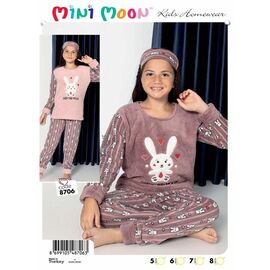 Піжама дитяча тепла на дівчинку 8706 brown р.5-8 "Baykush" недорого оптом від прямого постачальника