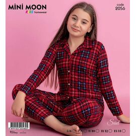 Піжама дитяча тепла на дівчинку 2056 red р.5-14 "Baykush" недорого оптом від прямого постачальника