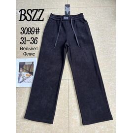 Фотография Штаны спортивные женские тёплые 3099 black р.31-36 "Immei" недорого оптом от прямого поставщика