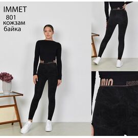 Лосини жіночі теплі 801 black р.M-2XL "Immei" недорого оптом від прямого постачальника
