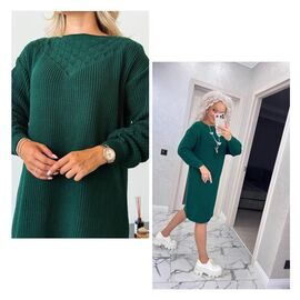 Фотография Платье тёплое женское SV947 green р.46-56 "WHITE" недорого оптом от прямого поставщика