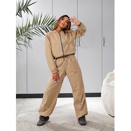 Фотография Костюм спортивный женский тёплый 702 beige р.S-XL "Deliv" недорого оптом от прямого поставщика