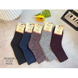 Фотография Носки женские тёплые B336 mix шерсть р.37-42 "Алия" недорого оптом от прямого поставщика