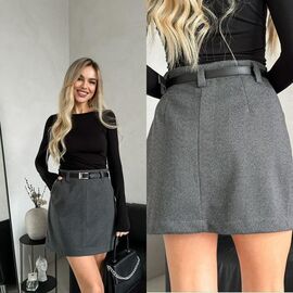 Фотография Юбка женская 9048 d.grey р.40-46 "LINDA" недорого оптом от прямого поставщика