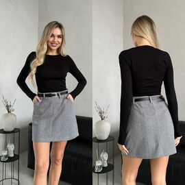Фотография Юбка женская 9048 l.grey р.40-46 "LINDA" недорого оптом от прямого поставщика
