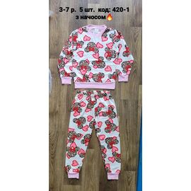 Піжама дитяча тепла на дівчинку 420-1 pink р.98-122 "iBamBino" недорого оптом від прямого постачальника