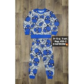 Піжама дитяча тепла на хлопчика 420-2 white-blue р.8-12 "iBamBino" недорого оптом від прямого постачальника