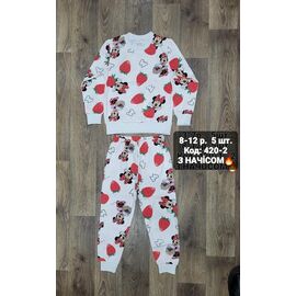 Піжама дитяча тепла на дівчинку 420-2 white-red р.8-12 "iBamBino" недорого оптом від прямого постачальника