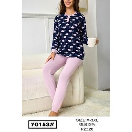 Фотография Пижама тёплая женская 70153 navy р.M-3XL "Fili Wear" недорого оптом от прямого поставщика