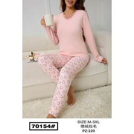 Фотография Пижама тёплая женская 70154 pink р.M-3XL "Fili Wear" недорого оптом от прямого поставщика