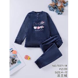 Піжама дитяча тепла на дівчинку 70371-1 navy р.4-12 "Fili Wear" недорого оптом від прямого постачальника