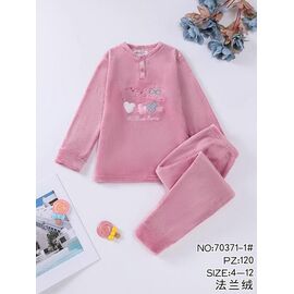 Піжама дитяча тепла на дівчинку 70371-1 pink р.4-12 "Fili Wear" недорого оптом від прямого постачальника