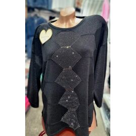Фотография Свитер женский Jl106 black р.52-54 "Julia" недорого оптом от прямого поставщика