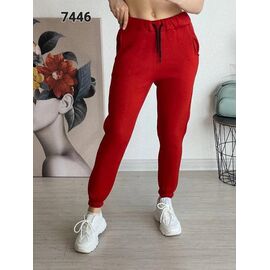 Фотография Штаны спортивные женские тёплые 7446 red р.42-48 "FSN" недорого оптом от прямого поставщика