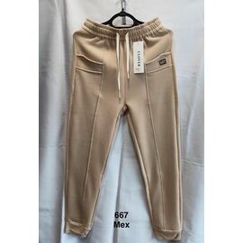 Фотография Штаны спортивные женские тёплые 667 beige р.L-4XL "WELL" недорого оптом от прямого поставщика