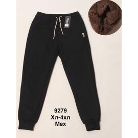 Штани спортивні жіночі теплі 9279 black р.44-52 "WELL" недорого оптом від прямого постачальника