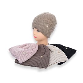 Шапка зимова жіноча NSW001-1 на флісі mix р.56-62 "Angelica" недорого оптом від прямого постачальника