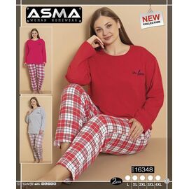 Піжама тепла жіноча 16348 red р.L-4XL "SHELLY" недорого оптом від прямого постачальника