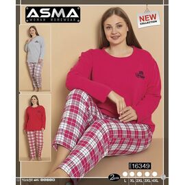 Піжама тепла жіноча 16349 crimson р.L-4XL "SHELLY" недорого оптом від прямого постачальника