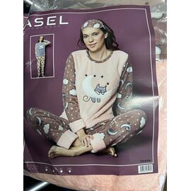 Піжама тепла жіноча 8235 brown р.M-2XL "SHELLY" недорого оптом від прямого постачальника