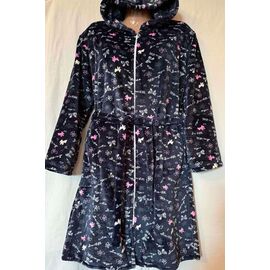 Халат жіночий теплий HW3 navy р.48-58 "SHELLY" недорого оптом від прямого постачальника