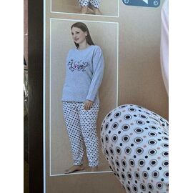 Піжама тепла жіноча HW30 grey р.L-4XL "SHELLY" недорого оптом від прямого постачальника