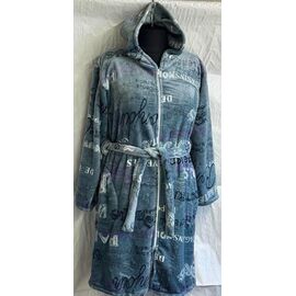 Халат жіночий теплий HW4 l.blue р.48-58 "SHELLY" недорого оптом від прямого постачальника