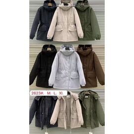Куртка жіноча зимова KK2623 khaki р.M-XL "Annet" недорого оптом від прямого постачальника