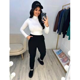 Штани спортивні жіночі теплі 8023 black р.S-XL "Amok" недорого оптом від прямого постачальника