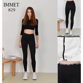 Фотография Штаны спортивные женские тёплые 829 black р.M-2XL "Immei" недорого оптом от прямого поставщика