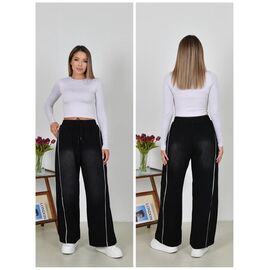 Штани спортивні жіночі теплі 6067 black р.M-XL "Immei" недорого оптом від прямого постачальника