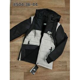 Фотография Курка детская зимняя на мальчика 504 black-l.grey р.36-44 "Jiher" недорого оптом от прямого поставщика