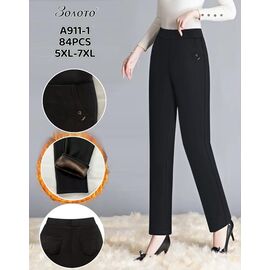 Фотография Штаны женские утеплённые A911-1 black р.5XL-7XL "Hoan" недорого оптом от прямого поставщика