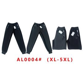 Штани спортивні чоловічі утеплені G3-AL0004 black р.XL-5XL "ZERO" недорого оптом від прямого постачальника