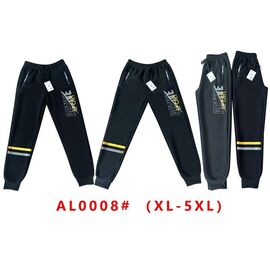 Штани спортивні чоловічі утеплені G5-AL0008 black р.XL-5XL "ZERO" недорого оптом від прямого постачальника