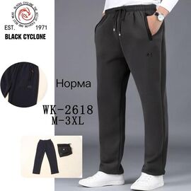 Фотография Штаны спортивные мужские утеплённые G54-2618 black р.M-3XL "ZERO" недорого оптом от прямого поставщика
