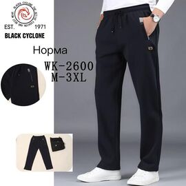 Фотография Штаны спортивные мужские утеплённые G57-2600 black р.M-3XL "ZERO" недорого оптом от прямого поставщика