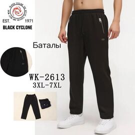 Фотография Штаны спортивные мужские утеплённые G88-2613 black р.3XL-7XL "ZERO" недорого оптом от прямого поставщика