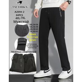 Штани спортивні чоловічі утеплені G125-2094-2 black р.4XL-7XL "ZERO" недорого оптом від прямого постачальника