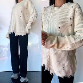 Фотография Свитер женский TB109 white р.one size "i8denim Women" недорого оптом от прямого поставщика