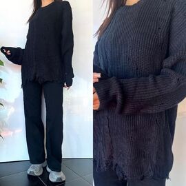 Фотография Свитер женский TB111 black р.one size "i8denim Women" недорого оптом от прямого поставщика