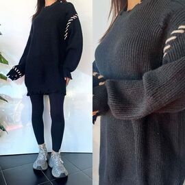 Фотография Свитер женский TB108 black р.one size "i8denim Women" недорого оптом от прямого поставщика