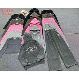 Костюм спортивний жіночий 1853 d.grey р.M-XL "FLORA" недорого оптом від прямого постачальника