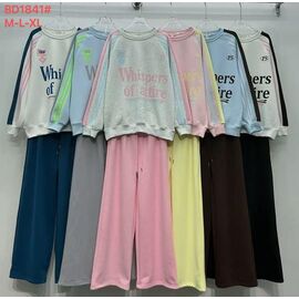 Костюм жіночий теплий BD1841 grey-pink р.M-XL "FLORA" недорого оптом від прямого постачальника