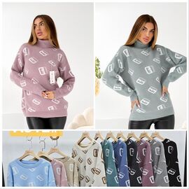 Фотография Свитер женский SH197 mix р.48-50 "FLORA" недорого оптом от прямого поставщика