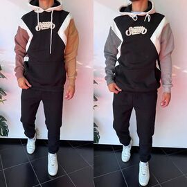 Фотография Худи мужской 2301 black-grey р.S-XL "i8denim" недорого оптом от прямого поставщика