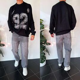 Фотография Свитер мужской 2378 black р.S-XL "i8denim" недорого оптом от прямого поставщика