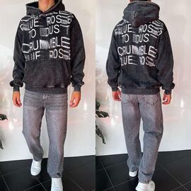 Фотография Худи мужской 2387 grey р.S-XL "i8denim" недорого оптом от прямого поставщика